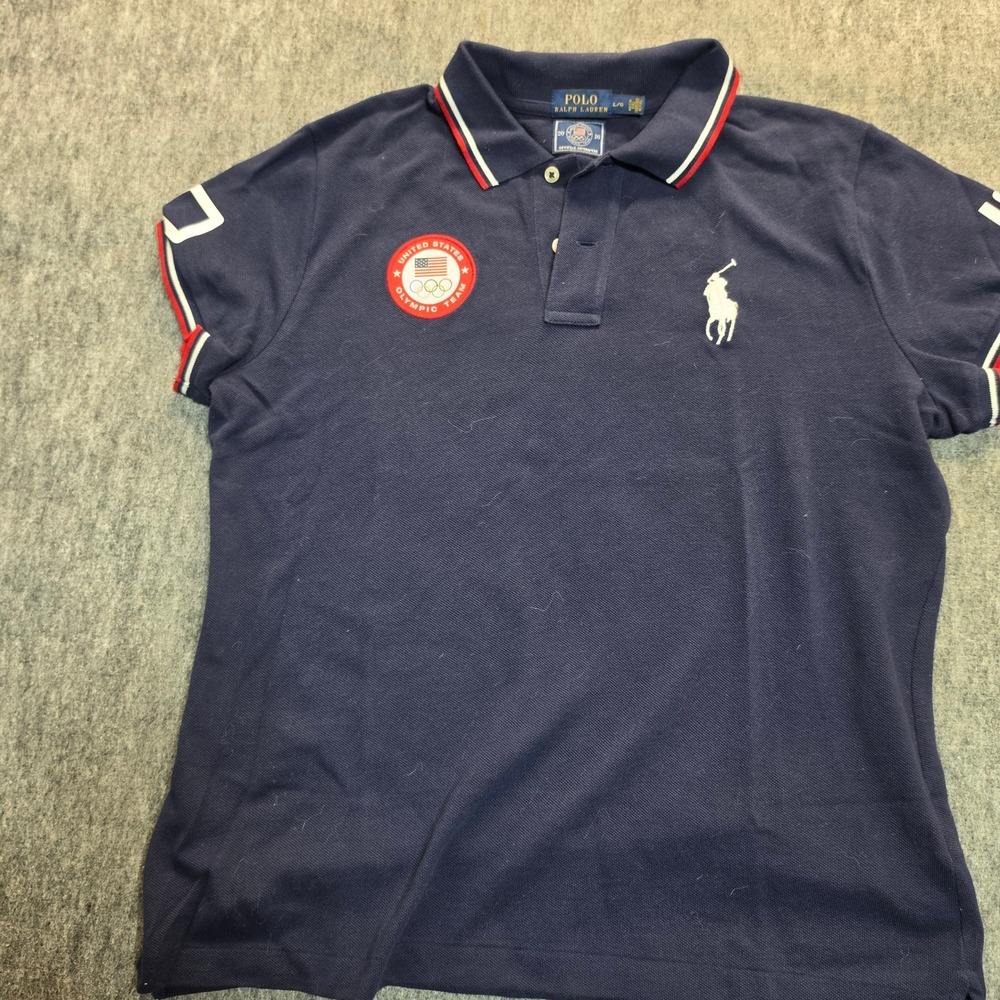Polo Ralph Lauren 2016 Team USA Olympic Polo Shirt Blue Big Pony Large womens